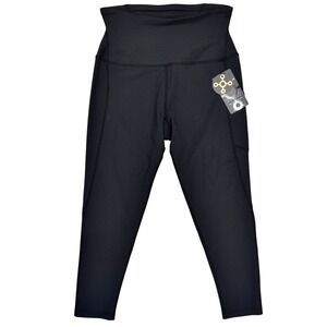 Tommie Copper Capri Leggings Womens Small Black New Lower Back Support Pocket